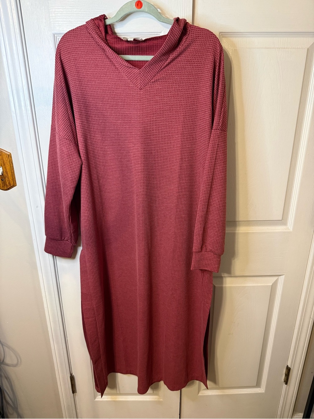 ANDREE BY UNIT Waffle-Knit Maxi Hoodie